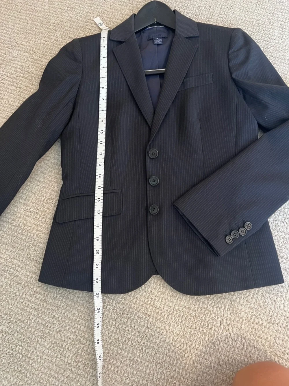 J.Crew Navy Pinstripe Wool Blend Skirt Suit Set Blazer & Pencil Skirt
